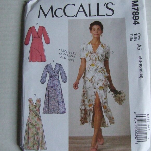 McCall's Other - Dress sewing pattern McCall's 7894 uncut dress with sleeve and skirt variations